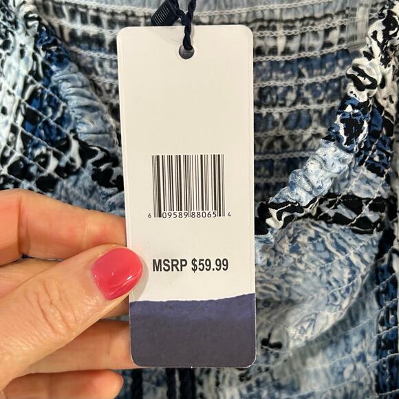 NWT Marina Blu Strapless Maxi Sundress Size XL Smocking - Picture 6 of 9